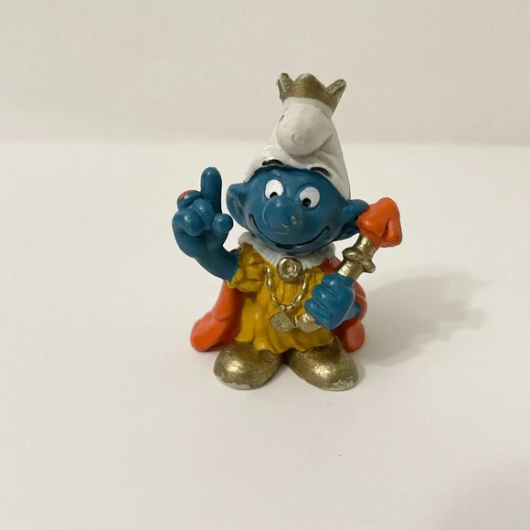 Vintage Smurf Smurfs King  Mushroom Wand Wizard Sorcerer Schleich Peyo Figure - Picture 10 of 13